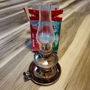 Vintage Copper Plated Kerosine Lamp in Original Box